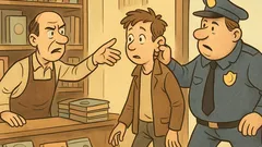 Vic: Policist vstopi v knjigarno ...