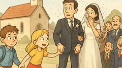 Vic: Ivica in Perica pred cerkvijo